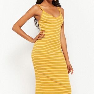 NWT Forever 21 Yellow Striped Dress